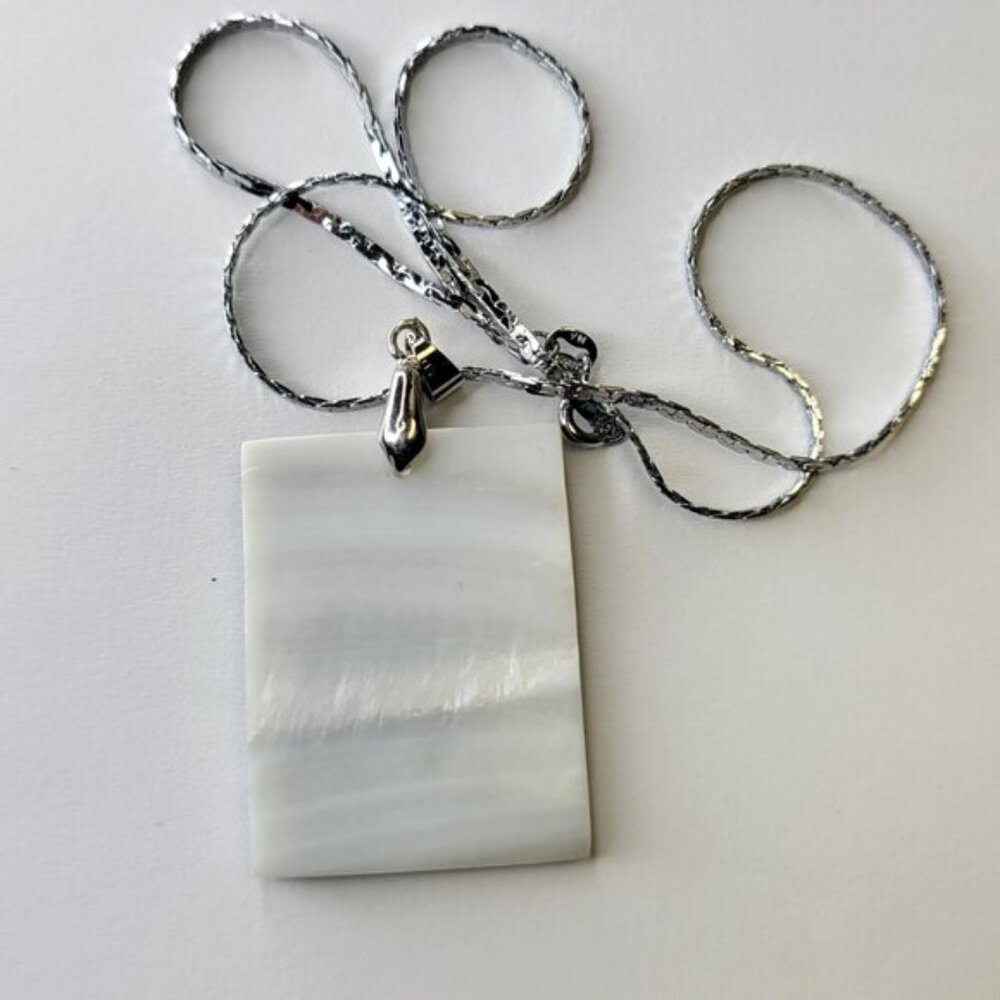 Womens Abalone Pendant Shell Inlay Rectangular Pe… - image 4